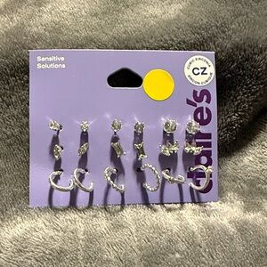 Claire's Dazzling Silver CZ Earring Set